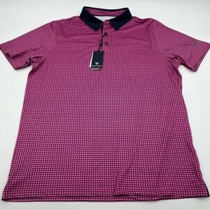 MAELREG Mens Performance Polo Shirt Sorbet Flagpole Pink Navy MGPS008 Large NWT